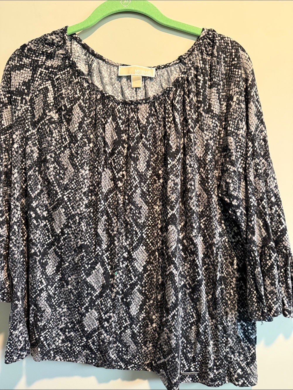 Michael Kors Black & White Snake-Print Blouse